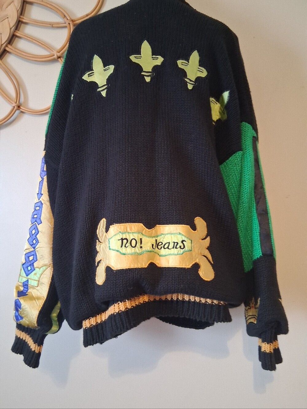 Absolutely No! Jeans vintage women's mens cardigan Pit 2 Pit 26 Length 30 - Picture 8 of 13